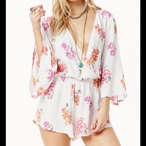 Blue Life Wild and Free Floral Romper